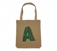 Fabulous Sac Shopping Tote Bag Aspect Lin - A Anais Axel Adrien Lettre Prénom Dinosaure Dessin Enfant - Sac de Courses Toile Epaisse 360g Beige Naturel Cabas Porté Epaule Solide Imprimé en France