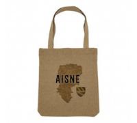 Fabulous Sac Shopping Tote Bag Aspect Lin - Aisne 02 Departement Laon Carte Ancienne Hauts de France - Sac de Courses Toile Epaisse 360g Beige Naturel Cabas Porté Epaule Solide Imprimé en France