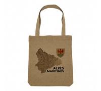 Fabulous Sac Shopping Tote Bag Aspect Lin - Alpes Maritimes 05 Département Gap Carte Ancienne Rare - Sac de Courses Toile Epaisse 360g Beige Naturel Cabas Porté Epaule Solide Imprimé en France