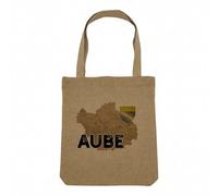 Fabulous Sac Shopping Tote Bag Aspect Lin - Aube 10 Département Troyes Carte Ancienne France - Sac de Courses Toile Epaisse 360g Beige Naturel Cabas Porté Epaule Solide Imprimé en France