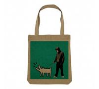 Fabulous Sac Shopping Tote Bag Aspect Lin - Banksy Choose Your Weapon Chien Bleu Graffiti Street Art - Sac de Courses Toile Epaisse 360g Beige Naturel Cabas Porté Epaule Solide Imprimé en France