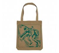 Fabulous Sac Shopping Tote Bag Aspect Lin - Basketball URSS Illustration Vintage Russie - Sac de Courses Toile Epaisse 360g Beige Naturel Cabas Porté Epaule Solide Imprimé en France