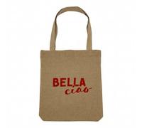 Fabulous Sac Shopping Tote Bag Aspect Lin - Bella Ciao Femme Italie Série Féminisme - Sac de Courses Toile Epaisse 360g Beige Naturel Cabas Porté Epaule Solide Imprimé en France