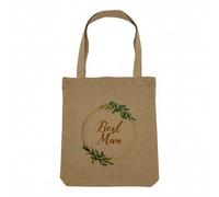 Fabulous Sac Shopping Tote Bag Aspect Lin - Best Man Wedding Engaged Flower Circle - Sac de Courses Toile Epaisse 360g Beige Naturel Cabas Porté Epaule Solide Imprimé en France