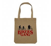 Fabulous Sac Shopping Tote Bag Aspect Lin - Bikers Gang Vélo Serie Parodie Science Fiction - Sac de Courses Toile Epaisse 360g Beige Naturel Cabas Porté Epaule Solide Imprimé en France