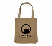 Fabulous Sac Shopping Tote Bag Aspect Lin - Black Mesa Research Facility Geek Jeux Video Serie Film - Sac de Courses Toile Epaisse 360g Beige Naturel Cabas Porté Epaule Solide Imprimé en France