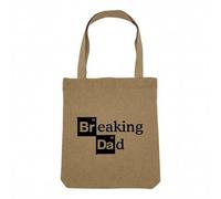 Fabulous Sac Shopping Tote Bag Aspect Lin - Breaking Dad Humour Jeu de Mot Série - Sac de Courses Toile Epaisse 360g Beige Naturel Cabas Porté Epaule Solide Imprimé en France