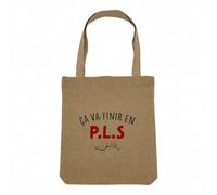 Fabulous Sac Shopping Tote Bag Aspect Lin - Ca Va Finir En PLS Soirée Fête Alcool - Sac de Courses Toile Epaisse 360g Beige Naturel Cabas Porté Epaule Solide Imprimé en France