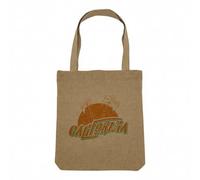 Fabulous Sac Shopping Tote Bag Aspect Lin - California Etats Unis Plage Hollywood Malibu - Sac de Courses Toile Epaisse 360g Beige Naturel Cabas Porté Epaule Solide Imprimé en France