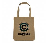 Fabulous Sac Shopping Tote Bag Aspect Lin - Capsule Corp. Geek Jeux Video Serie Film - Sac de Courses Toile Epaisse 360g Beige Naturel Cabas Porté Epaule Solide Imprimé en France