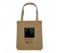 Fabulous Sac Shopping Tote Bag Aspect Lin - Cavalier sans Tête Réseau Social Rencontre Amour - Sac de Courses Toile Epaisse 360g Beige Naturel Cabas Porté Epaule Solide Imprimé en France