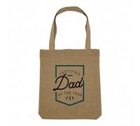 Fabulous Sac Shopping Tote Bag Aspect Lin - Certified Dad of the Year Father Family - Sac de Courses Toile Epaisse 360g Beige Naturel Cabas Porté Epaule Solide Imprimé en France