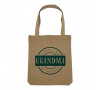 Fabulous Sac Shopping Tote Bag Aspect Lin - Certified Grandma of the Year Granny Family - Sac de Courses Toile Epaisse 360g Beige Naturel Cabas Porté Epaule Solide Imprimé en France