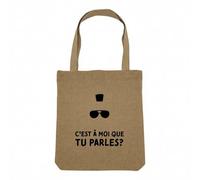 Fabulous Sac Shopping Tote Bag Aspect Lin - C'est à Moi que tu parles ? Taxi Driver Film - Sac de Courses Toile Epaisse 360g Beige Naturel Cabas Porté Epaule Solide Imprimé en France