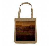 Fabulous Sac Shopping Tote Bag Aspect Lin - Chateau de Versaille Peinture Ancienne Renaissance Paris - Sac de Courses Toile Epaisse 360g Beige Naturel Cabas Porté Epaule Solide Imprimé en France