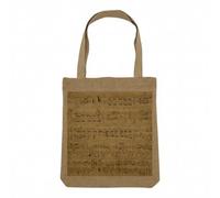 Fabulous Sac Shopping Tote Bag Aspect Lin - Chopin Partition Manuscrit Polonaise Piano Musique - Sac de Courses Toile Epaisse 360g Beige Naturel Cabas Porté Epaule Solide Imprimé en France