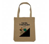 Fabulous Sac Shopping Tote Bag Aspect Lin - Col du Tourmalet Vélo France Cyclisme Tour Course Pyrénées - Sac de Courses Toile Epaisse 360g Beige Naturel Cabas Porté Epaule Solide Imprimé en France