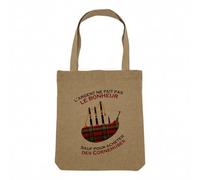 Fabulous Sac Shopping Tote Bag Aspect Lin - Cornemuse - L'argent ne Fait Pas le Bonheur Instrument Sac de Courses Toile Epaisse 360g Beige Naturel Cabas Porté Epaule Solide Imprimé en France