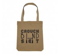 Fabulous Sac Shopping Tote Bag Aspect Lin - Crouch Bind Set Rugby Sport Ballon XV - Sac de Courses Toile Epaisse 360g Beige Naturel Cabas Porté Epaule Solide Imprimé en France