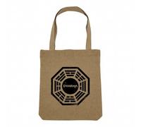 Fabulous Sac Shopping Tote Bag Aspect Lin - Dharma Initiative Geek Jeux Video Serie Film - Sac de Courses Toile Epaisse 360g Beige Naturel Cabas Porté Epaule Solide Imprimé en France