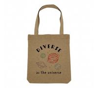 Fabulous Sac Shopping Tote Bag Aspect Lin - Diverse as the Universe LGBTQ+ Gay Lesbien - Sac de Courses Toile Epaisse 360g Beige Naturel Cabas Porté Epaule Solide Imprimé en France