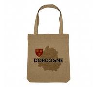 Fabulous Sac Shopping Tote Bag Aspect Lin - Dordogne 24 Département Périgueux Carte Ancienne Rare - Sac de Courses Toile Epaisse 360g Beige Naturel Cabas Porté Epaule Solide Imprimé en France