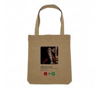 Fabulous Sac Shopping Tote Bag Aspect Lin - Dracula Vampire Film Réseau Social Rencontre Amour - Sac de Courses Toile Epaisse 360g Beige Naturel Cabas Porté Epaule Solide Imprimé en France
