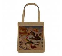 Fabulous Sac Shopping Tote Bag Aspect Lin - Dragon Peinture Dessin Anime Enfant Cartoon Manga - Sac de Courses Toile Epaisse 360g Beige Naturel Cabas Porté Epaule Solide Imprimé en France