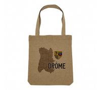 Fabulous Sac Shopping Tote Bag Aspect Lin - Drome 26 Département Valence Carte Ancienne Rhone Alpes - Sac de Courses Toile Epaisse 360g Beige Naturel Cabas Porté Epaule Solide Imprimé en France