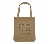 Fabulous Sac Shopping Tote Bag Aspect Lin - Eco Not Ego Écologie Environnement Bio Diversité - Sac de Courses Toile Epaisse 360g Beige Naturel Cabas Porté Epaule Solide Imprimé en France