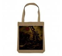 Fabulous Sac Shopping Tote Bag Aspect Lin - Eugene Delacroix La Liberte Guidant le Peuple Revolution - Sac de Courses Toile Epaisse 360g Beige Naturel Cabas Porté Epaule Solide Imprimé en France
