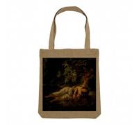 Fabulous Sac Shopping Tote Bag Aspect Lin - Eugene Delacroix La mort d'Ophelie Peinture Shakespeare - Sac de Courses Toile Epaisse 360g Beige Naturel Cabas Porté Epaule Solide Imprimé en France