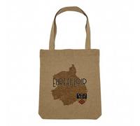 Fabulous Sac Shopping Tote Bag Aspect Lin - Eure et Loir 28 Département Chartres Carte Ancienne - Sac de Courses Toile Epaisse 360g Beige Naturel Cabas Porté Epaule Solide Imprimé en France