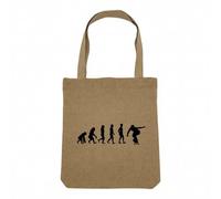 Fabulous Sac Shopping Tote Bag Aspect Lin - Evolution Longboard Skate Skater Sport Athlète - Sac de Courses Toile Epaisse 360g Beige Naturel Cabas Porté Epaule Solide Imprimé en France