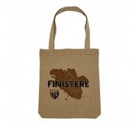 Fabulous Sac Shopping Tote Bag Aspect Lin - Finistère 29 Departement Quimper Carte Ancienne Bretagne - Sac de Courses Toile Epaisse 360g Beige Naturel Cabas Porté Epaule Solide Imprimé en France