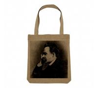 Fabulous Sac Shopping Tote Bag Aspect Lin - Friedrich Nietzsche Philosophe Celebrite Portrait Vintage - Sac de Courses Toile Epaisse 360g Beige Naturel Cabas Porté Epaule Solide Imprimé en France