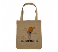 Fabulous Sac Shopping Tote Bag Aspect Lin - Futur Astronaute Rêve d'Enfant Métier - Sac de Courses Toile Epaisse 360g Beige Naturel Cabas Porté Epaule Solide Imprimé en France
