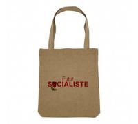 Fabulous Sac Shopping Tote Bag Aspect Lin - Futur Socialiste Politique Humour - Sac de Courses Toile Epaisse 360g Beige Naturel Cabas Porté Epaule Solide Imprimé en France