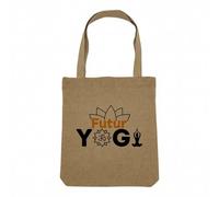 Fabulous Sac Shopping Tote Bag Aspect Lin - Futur Yogi Zen Yoga Maison - Sac de Courses Toile Epaisse 360g Beige Naturel Cabas Porté Epaule Solide Imprimé en France