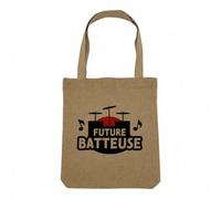 Fabulous Sac Shopping Tote Bag Aspect Lin - Future Batteuse Artiste Avenir Musique - Sac de Courses Toile Epaisse 360g Beige Naturel Cabas Porté Epaule Solide Imprimé en France