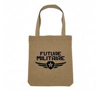 Fabulous Sac Shopping Tote Bag Aspect Lin - Future Militaire Armée Avenir Métier Héros - Sac de Courses Toile Epaisse 360g Beige Naturel Cabas Porté Epaule Solide Imprimé en France