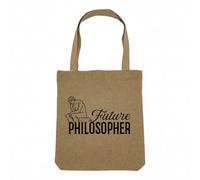 Fabulous Sac Shopping Tote Bag Aspect Lin - Future Philosopher Passion Thought - Sac de Courses Toile Epaisse 360g Beige Naturel Cabas Porté Epaule Solide Imprimé en France