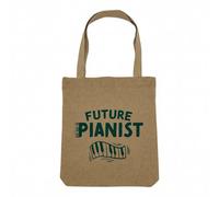 Fabulous Sac Shopping Tote Bag Aspect Lin - Future Pianist Music Piano Artist Classical - Sac de Courses Toile Epaisse 360g Beige Naturel Cabas Porté Epaule Solide Imprimé en France