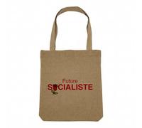 Fabulous Sac Shopping Tote Bag Aspect Lin - Future Socialiste Politique Humour - Sac de Courses Toile Epaisse 360g Beige Naturel Cabas Porté Epaule Solide Imprimé en France