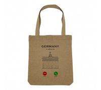 Fabulous Sac Shopping Tote Bag Aspect Lin - Germany Is Calling Me Brandenburg Berlin Heritage - Sac de Courses Toile Epaisse 360g Beige Naturel Cabas Porté Epaule Solide Imprimé en France