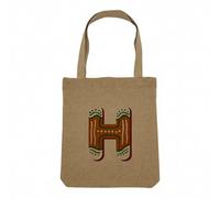 Fabulous Sac Shopping Tote Bag Aspect Lin - H Hugo Héloise Lettre Alphabet Prénom Noel Enfant - Sac de Courses Toile Epaisse 360g Beige Naturel Cabas Porté Epaule Solide Imprimé en France