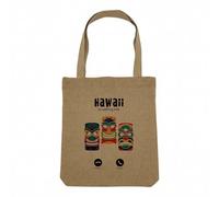 Fabulous Sac Shopping Tote Bag Aspect Lin - Hawaii Is Calling Me Tiki Totem Sun - Sac de Courses Toile Epaisse 360g Beige Naturel Cabas Porté Epaule Solide Imprimé en France
