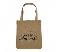 Fabulous Sac Shopping Tote Bag Aspect Lin - I Don't See Wine Not Vin Humour Blague - Sac de Courses Toile Epaisse 360g Beige Naturel Cabas Porté Epaule Solide Imprimé en France