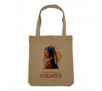 Fabulous Sac Shopping Tote Bag Aspect Lin - I wish you Vermeer Jeu de Mot Humour Art - Sac de Courses Toile Epaisse 360g Beige Naturel Cabas Porté Epaule Solide Imprimé en France