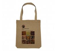 Fabulous Sac Shopping Tote Bag Aspect Lin - Jackson Pollock Réseaux Sociaux Peinture Peintre - Sac de Courses Toile Epaisse 360g Beige Naturel Cabas Porté Epaule Solide Imprimé en France